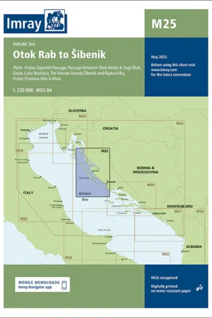 Imray Chart M25 Otok Rab to Sibenik