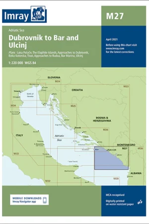 Imray Chart M27 Dubrovnik to Bar and Ulcinj