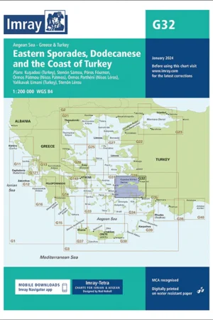 Imray Chart G32 Eastern Sporades, Dodecanese & the Coast of Turkey