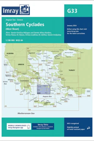 Imray Chart G33 Southern Cyclades (West Sheet)